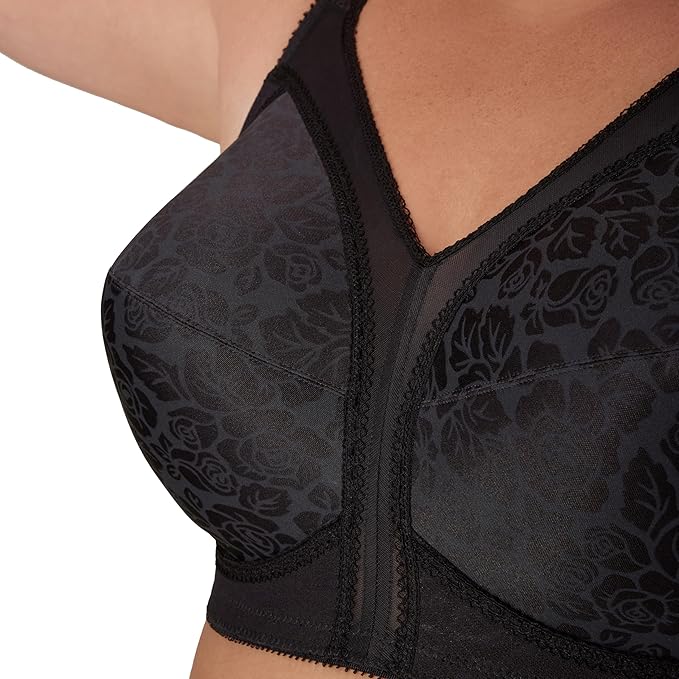Playtex 18 Hour Full-Coverage Comfort-Strap Wireless Bra  Black Size 44D