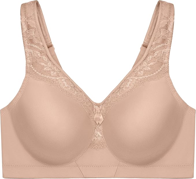 Glamorise Plus Size MagicLift Seamless Wirefree Bra  Cafe Size 36F
