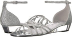 Easy Street Women's Tarrah Crossover Wedge Sandals  Color Silver Glitter Size 7.5WW