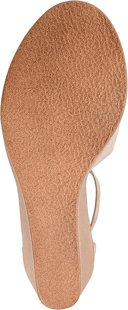 Journee Collection Women's Kedzie Wedge Sandal  Taupe Size 7.5
