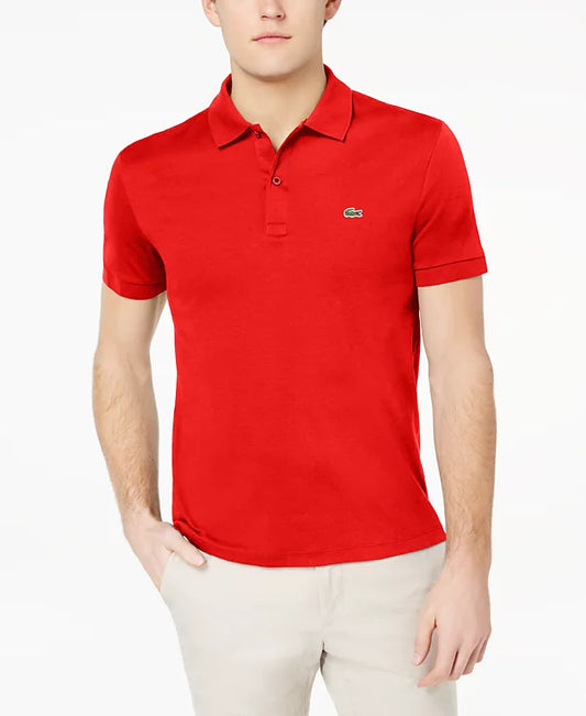 Lacoste Men’s Regular Fit Soft Touch Short Sleeve Polo  Red Size 6/XL
