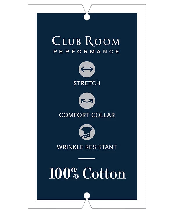 Club Room Men's Regular Fit Mini Gingham Dress Shirt  Light Blue 15 32/33