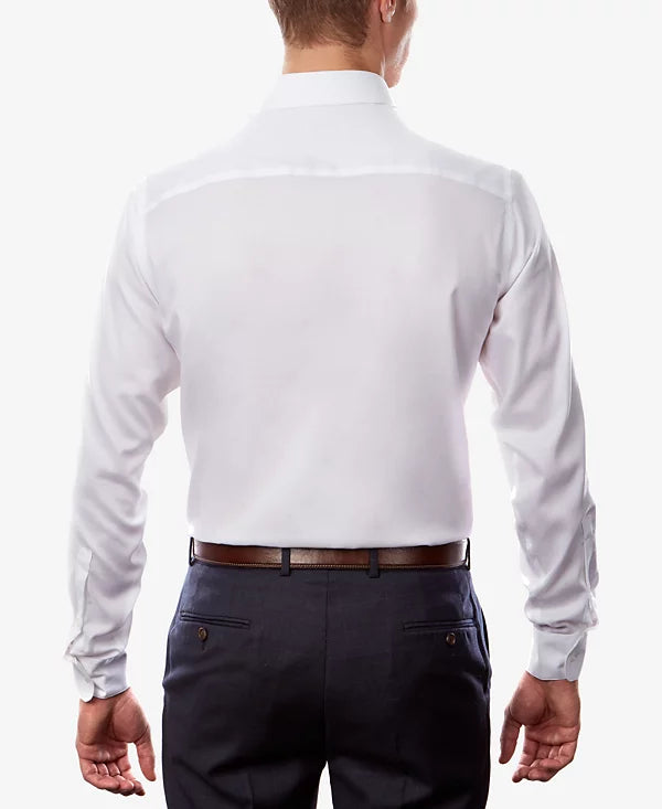 Calvin Klein Men's Steel+ Regular Non-Iron Stretch Performance Dress Shirt  White 17 34/35