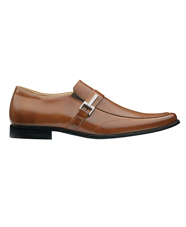 Stacy Adams Men's Beau Bit Perforated Leather Loafer  Cognac Size 9.5