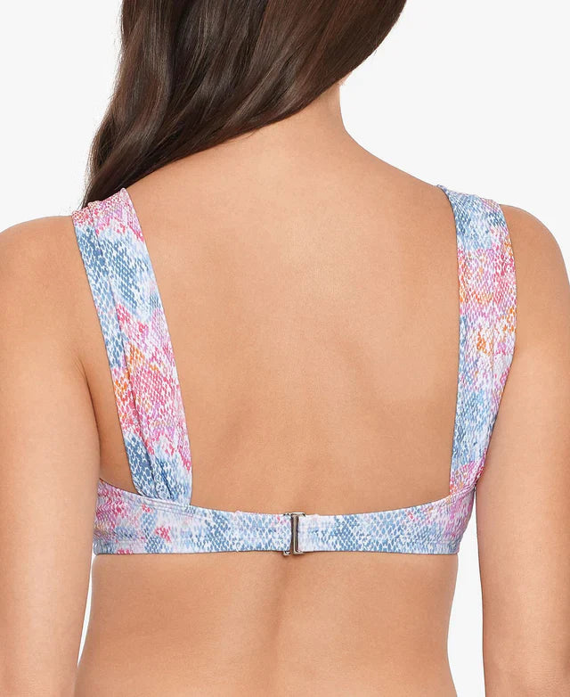 Salt Cove Juniors Electric Snake Sash Strap Bikini Top  Multicolor Size L