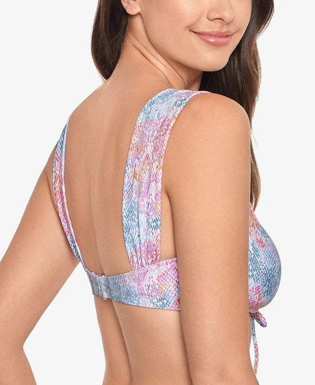 Salt Cove Juniors Electric Snake Sash Strap Bikini Top  Multicolor Size S
