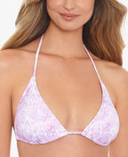 Salt Cove Juniors Electric Snake Triangle Bikini Top  Color Mauve Size L