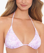 Salt Cove Juniors Electric Snake Triangle Bikini Top  Color Mauve Size XS