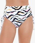 Salt Cove Juniors Seeing Stripes High-Waist Bikini Bottoms  Color White Multi Size L