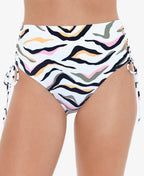 Salt Cove Juniors Seeing Stripes High-Waist Bikini Bottoms  Color White Multi Size L