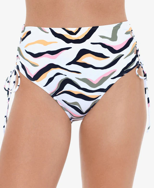 Salt Cove Juniors Seeing Stripes High-Waist Bikini Bottoms  Color White Multi Size L