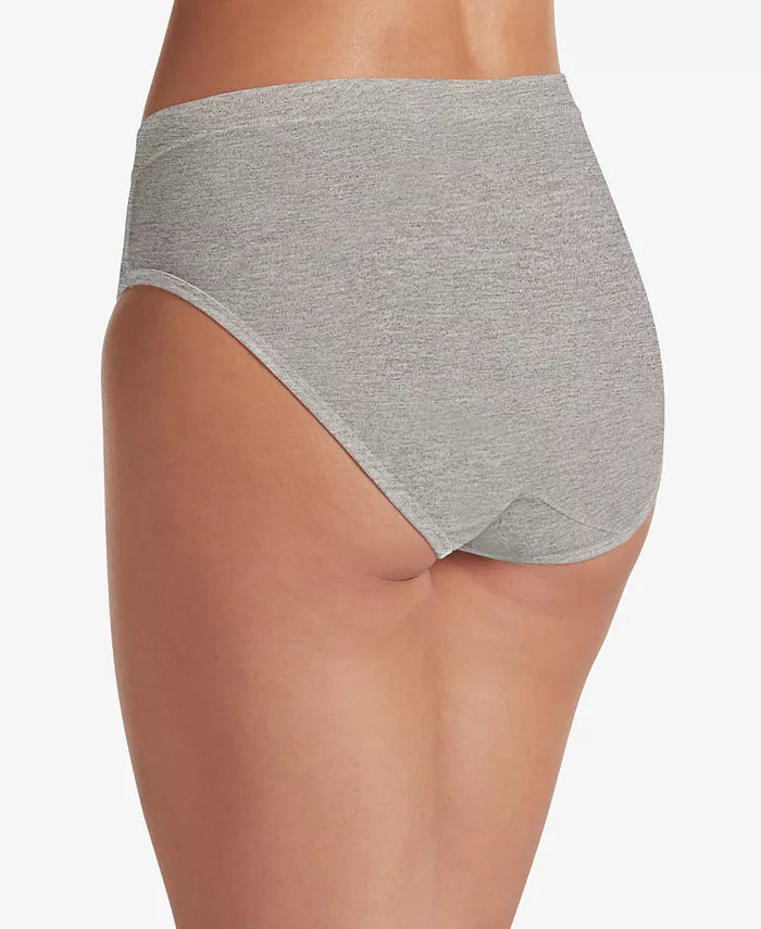 Jockey Elance Hi Cut Stretch Brief  Grey Heather Size 8