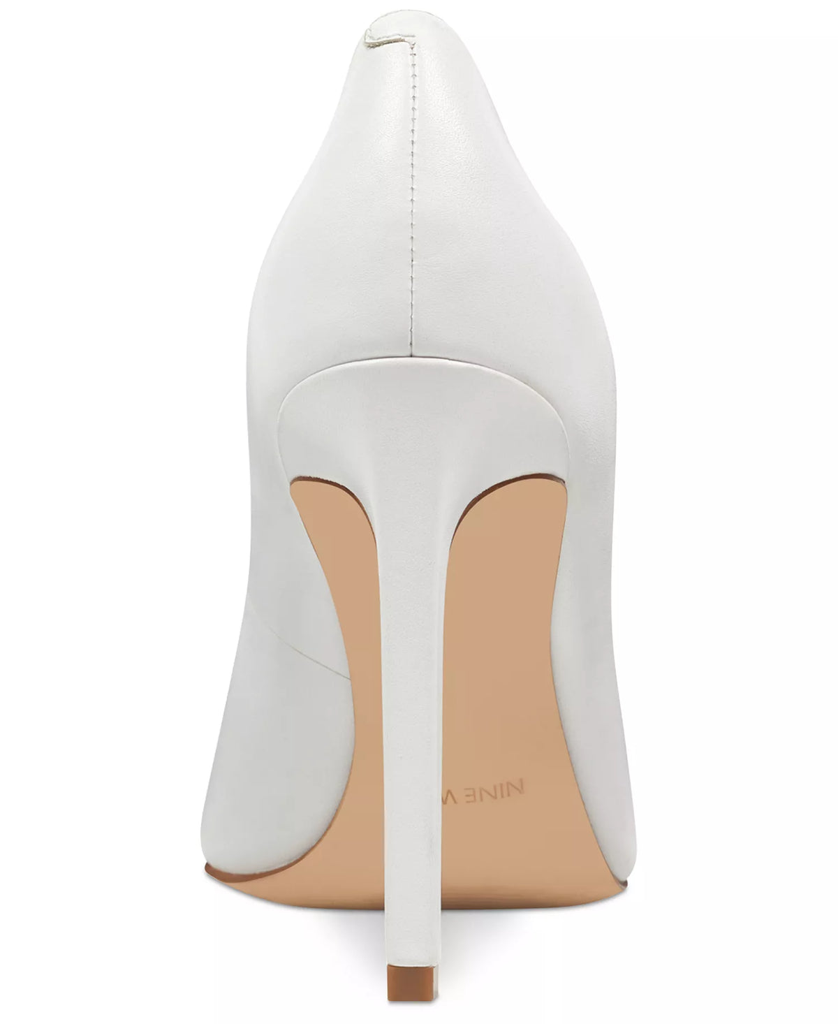 Nine West Women's Tatiana Pointed Toe High Stiletto Pumps  White Leather Size 7