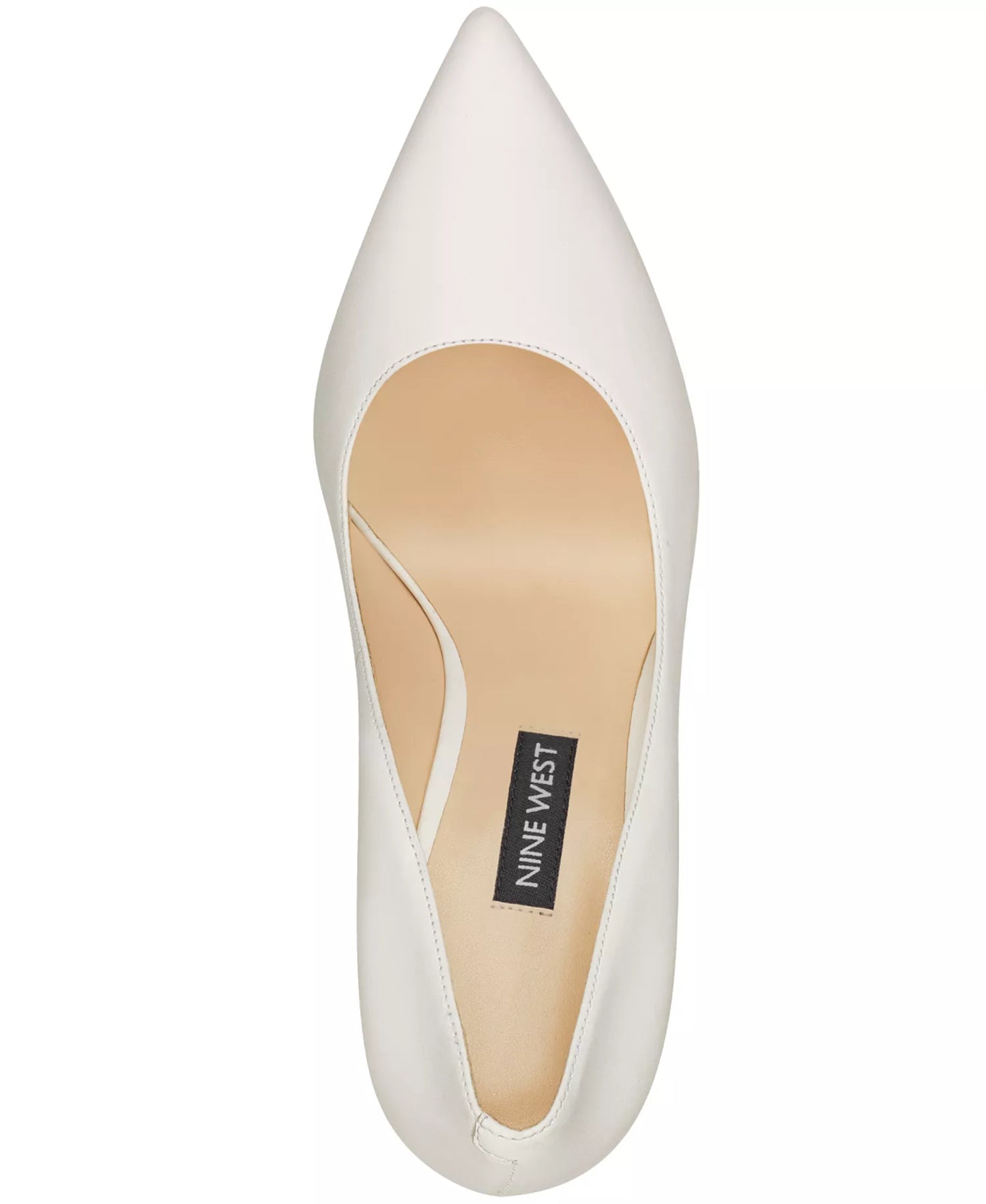 Nine West Women's Tatiana Pointed Toe High Stiletto Pumps  White Leather Size 7