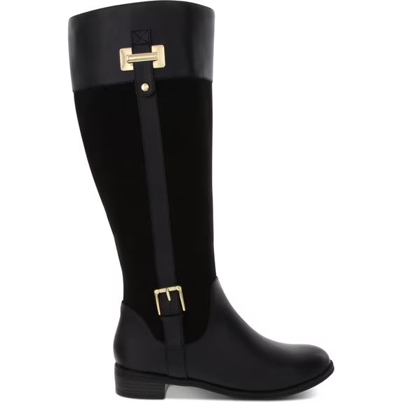 Karen Scott Women's Deliee2 Knee-High Riding Boots   Black PU Size 6.5