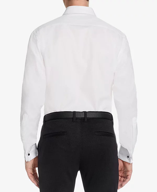 MICHELSONS OF LONDON Men's Classic/Regular Fit French Cuff Tuxedo Shirt  White 16 32/33