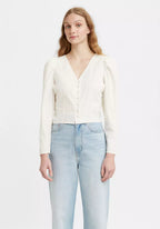 Levi’s Women's Teegan Mutton Sleeve Blouse  Color White  Size M