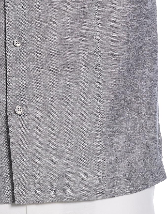 Cubavera Men's Classic-Fit Short Sleeve Linen Blend Shirt  Jet Black Size XL