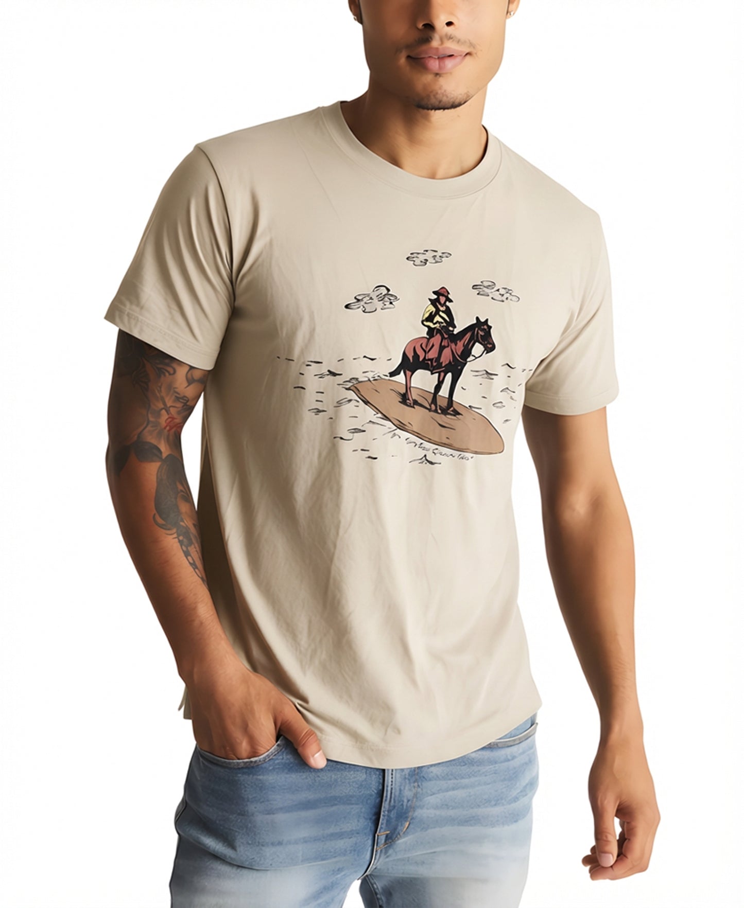 Frye Men's Classic-Fit Short Sleeve T-Shirt  Rainy Day Size M