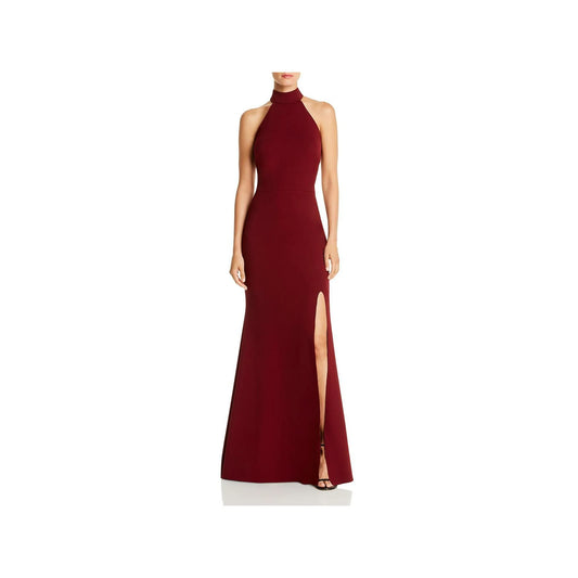 Aqua Women's Halter Sleeveless Evening Dress  Color Red Size 2