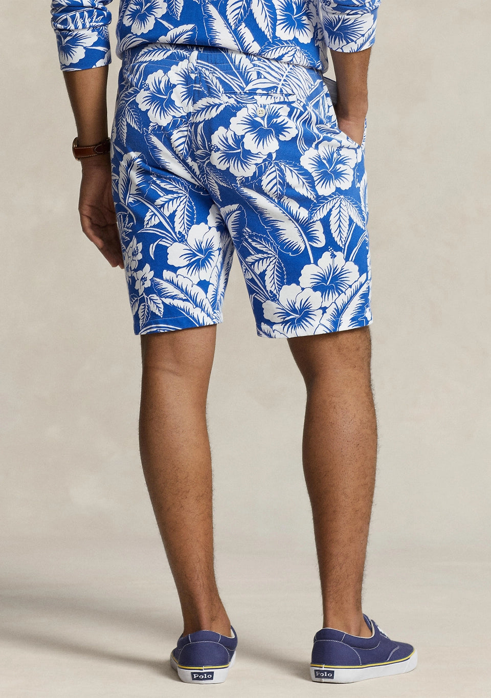 Polo Ralph Lauren Men's Monstera Print Spa Terry Shorts  Blue/White Size XL