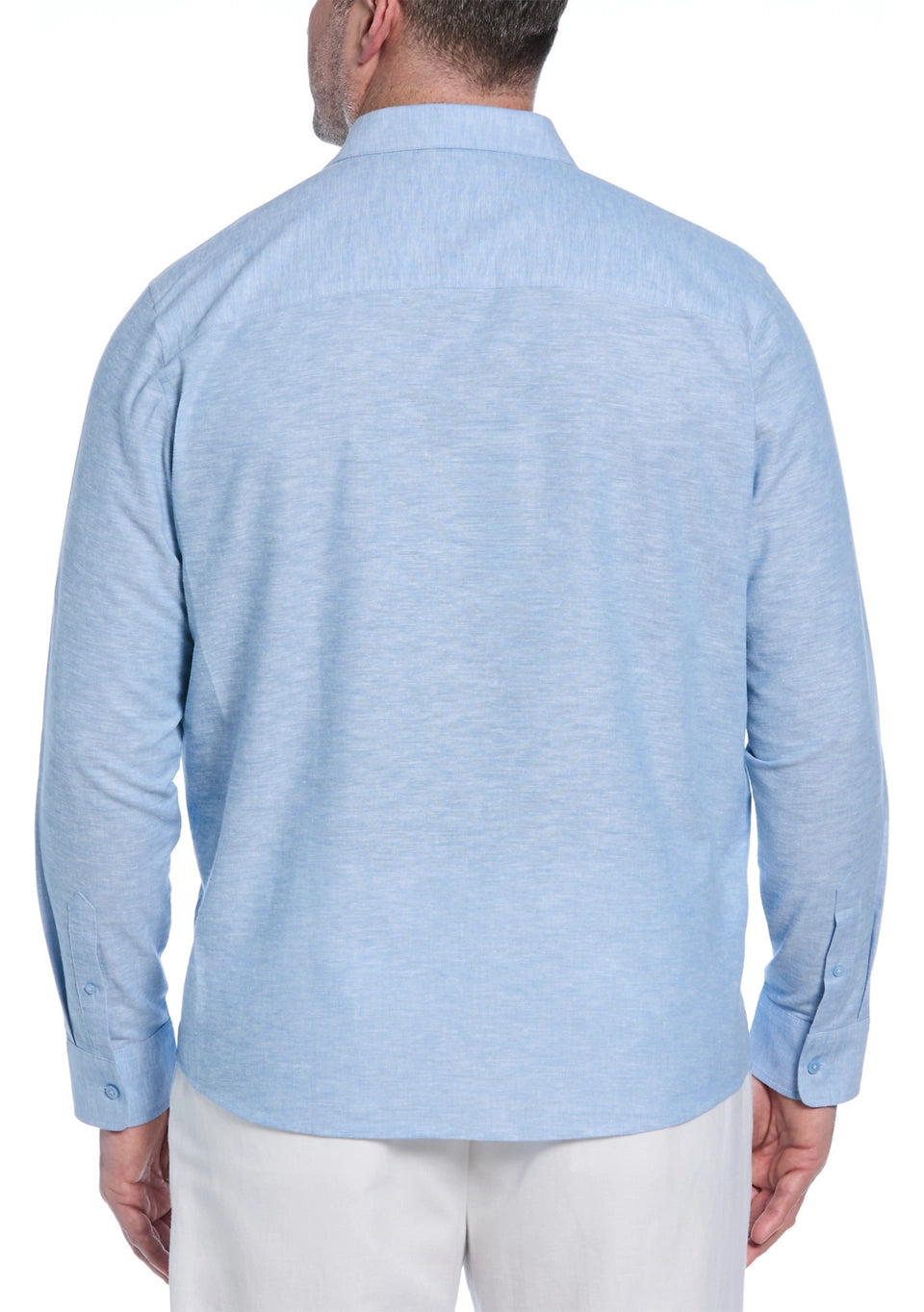 Cubavera Men's Big Tall Linen Blend Tuck Print Shirt  Parisian Blue Size 2XLT