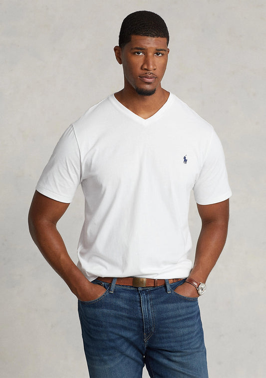 Polo Ralph Lauren Men's Big & Tall V-Neck T-Shirt  Classic White Size XLT