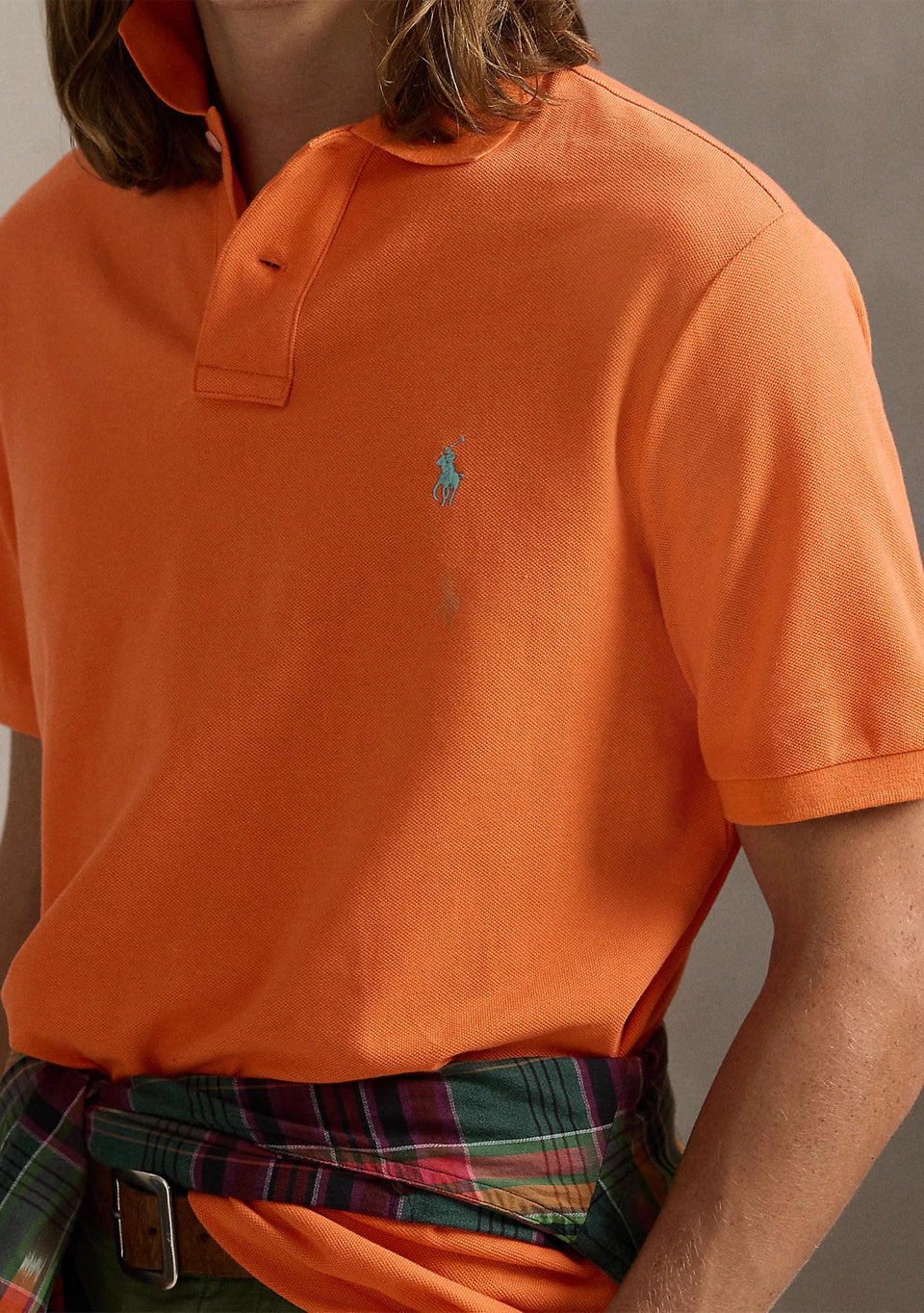 Polo Ralph Lauren Men's Classic-Fit Mesh Polo Shirt  Bright Signal Orange Size XL