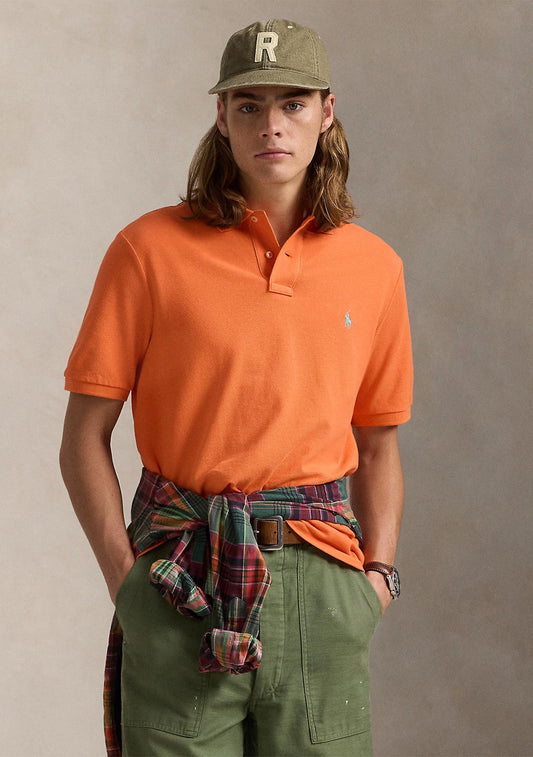 Polo Ralph Lauren Men's Classic-Fit Mesh Polo Shirt  Bright Signal Orange Size XL