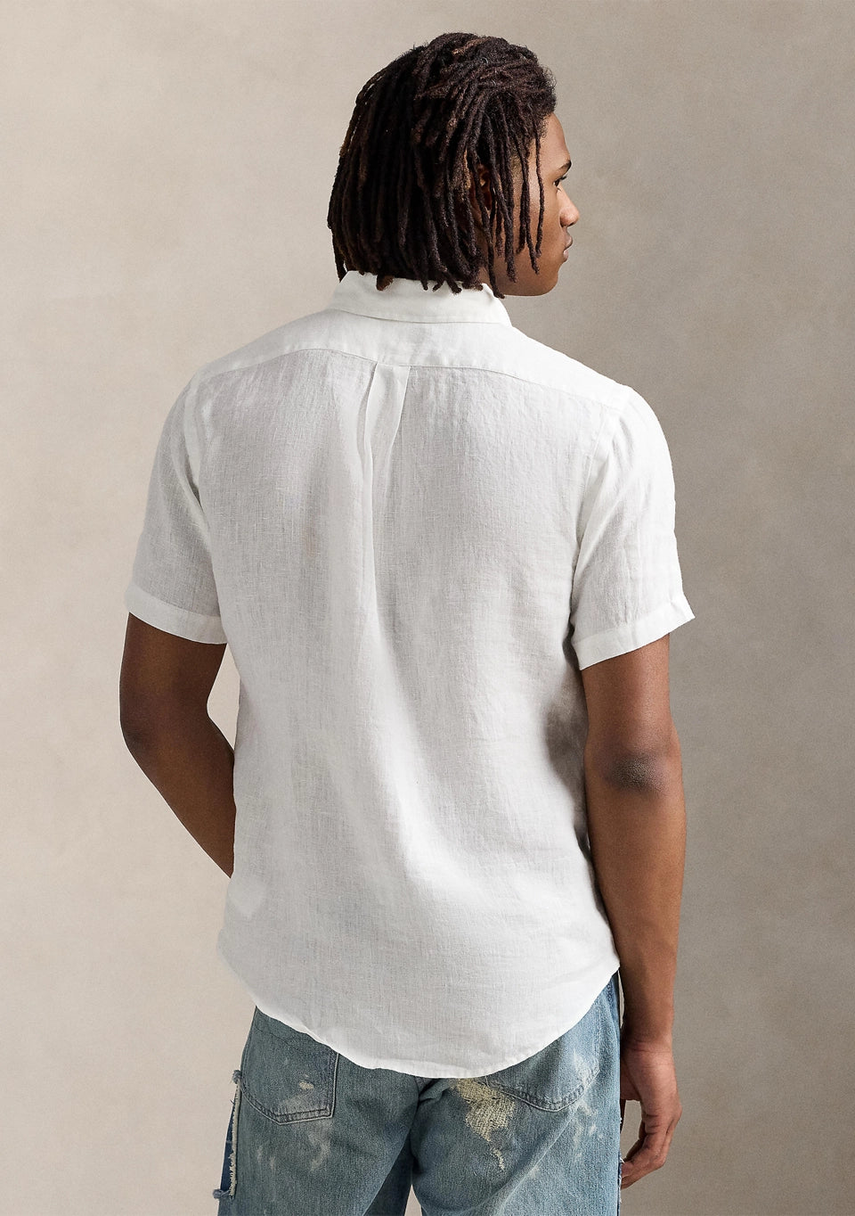 Polo Ralph Lauren Men's Short-Sleeve Linen Button Down Shirt  White Size 2XL