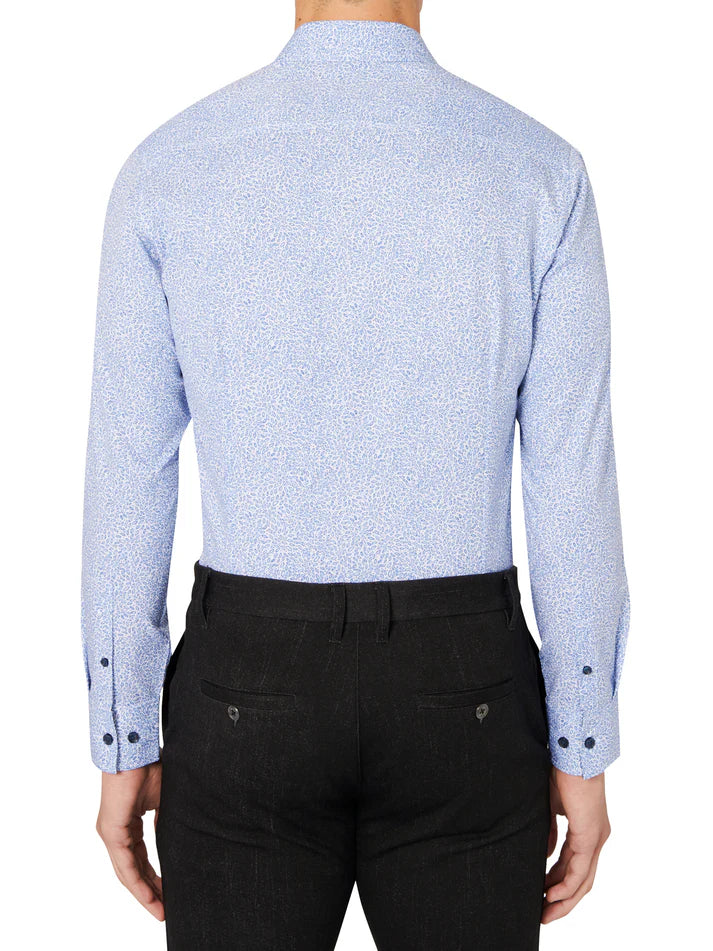 ConStruct Men's Slim-Fit Performance Floral Dress Shirt  Blue 18/18.5 36/37