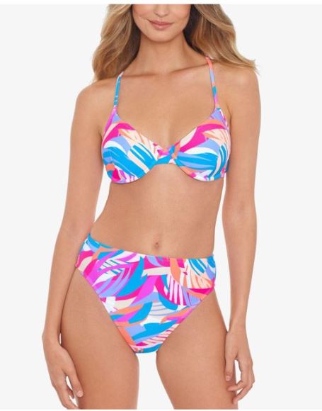 Salt + Cove Juniors Tropical Breeze High-Waist Bikini Bottoms  Multicolor Size XL