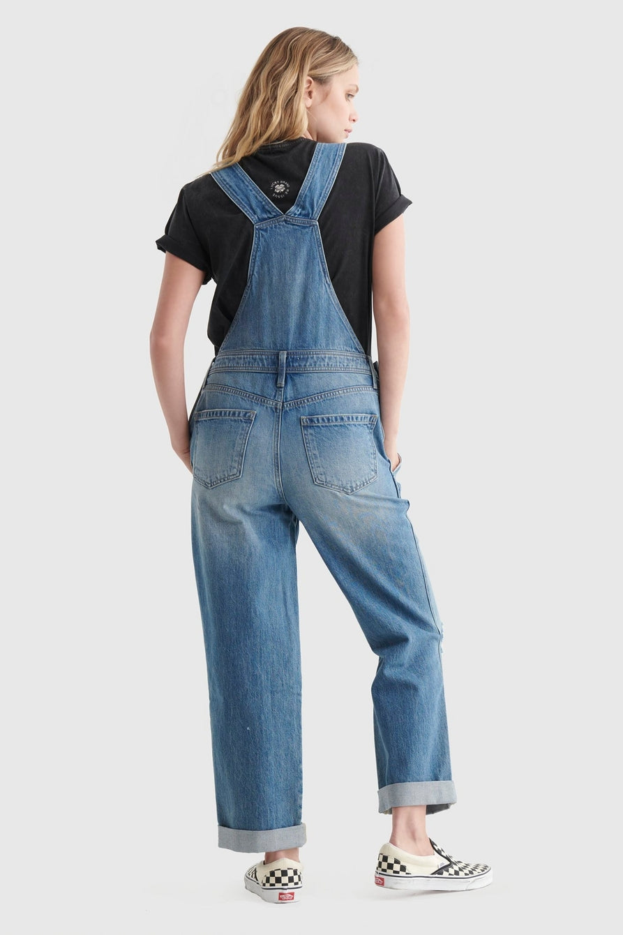 Lucky Brand Women's Denim Boyfriend Overall  Color Mercury Dest Size S