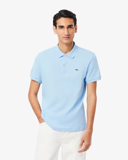 Lacoste Men's Regular Fit Soft Touch Short Sleeve Polo Shirt  Light Blue Size L