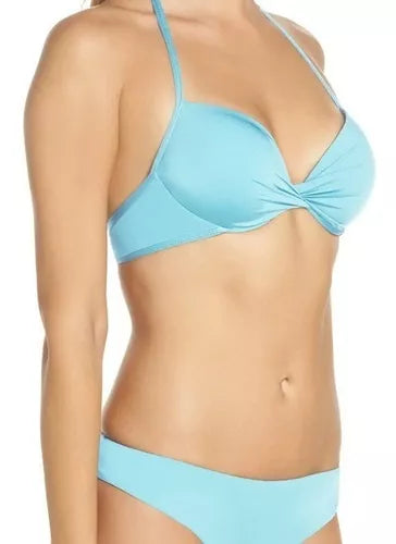 Bikini Lab Women's Hipster Push-up Bikini Top  Color Aqua Size L