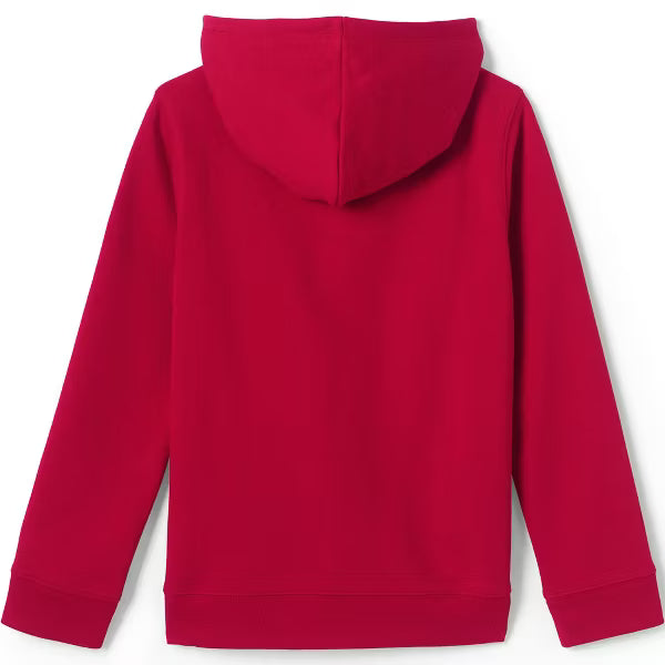 Lands' End  Men's School Uniform Adult Hooded Pullover Sweatshirt  Red Size XL