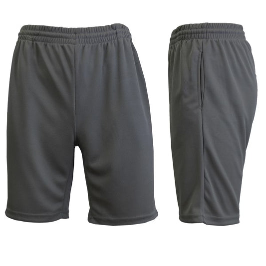 JumpStart Men's Moisture Wicking Performance Basic Mesh Athletic Shorts  Charcoal Size S