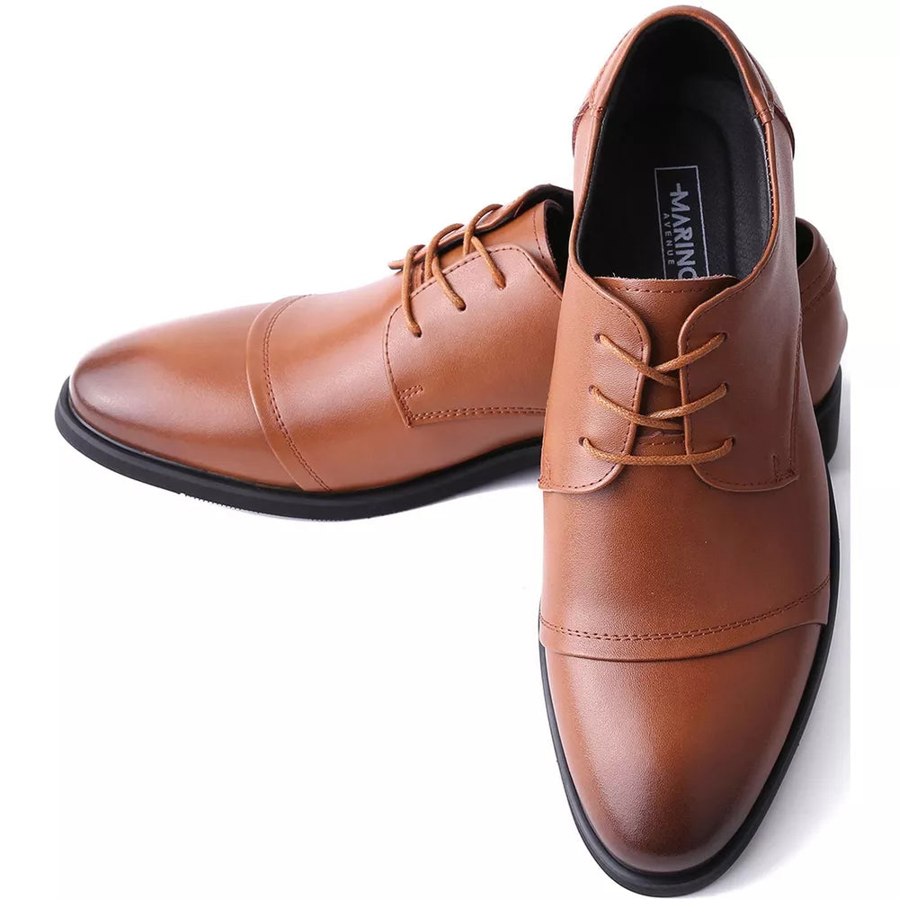 Mio Marino Men's Standard Toe Laced Dress Shoes  Color Tan Size 8