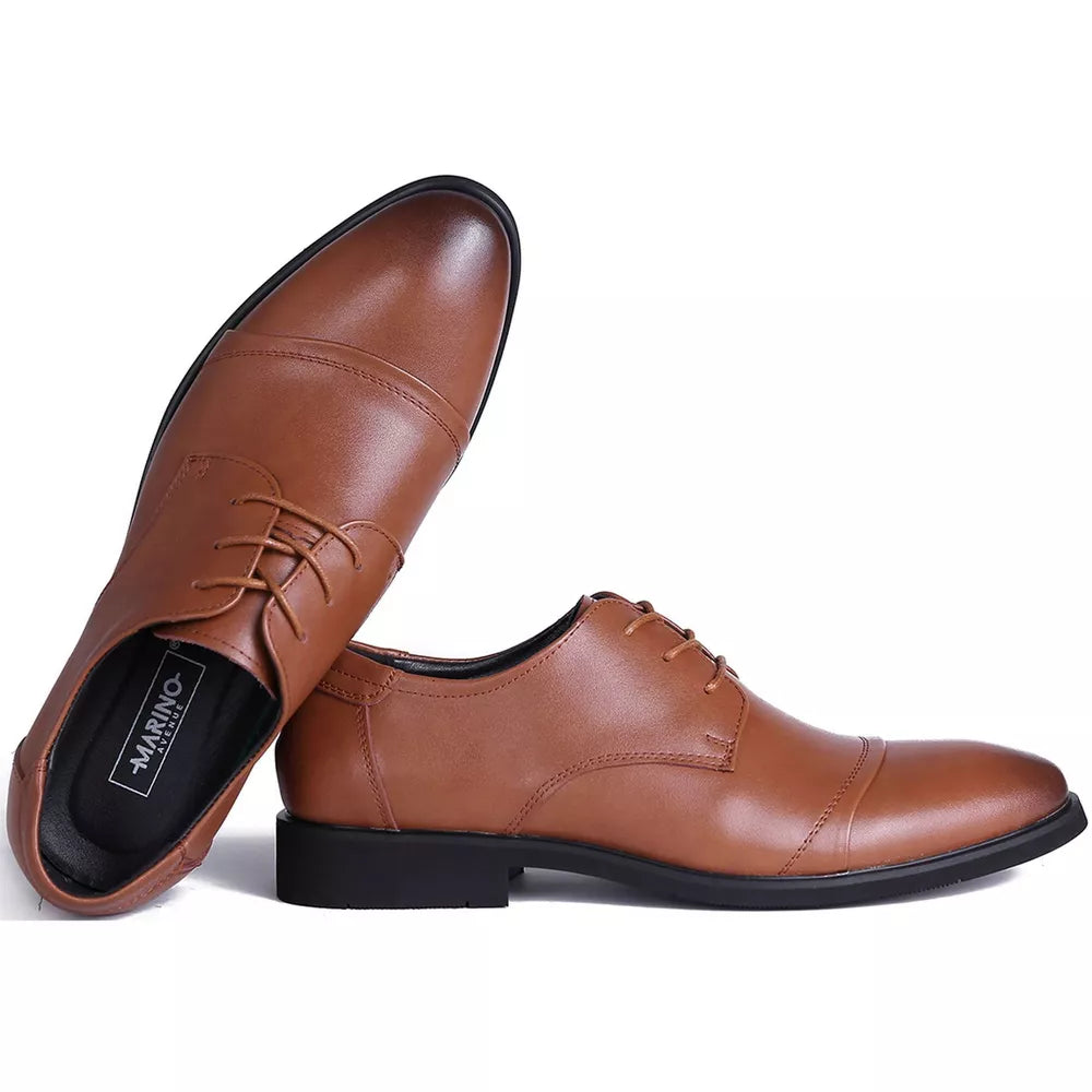 Mio Marino Men's Standard Toe Laced Dress Shoes  Color Tan Size 8