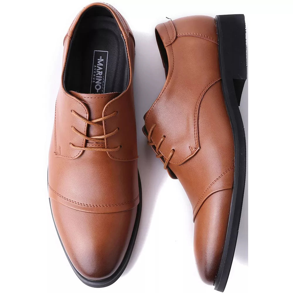 Mio Marino Men's Standard Toe Laced Dress Shoes  Color Tan Size 8