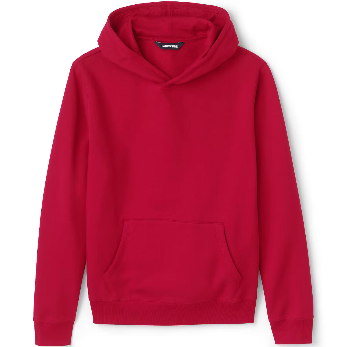 Lands' End  Men's School Uniform Adult Hooded Pullover Sweatshirt  Red Size XL