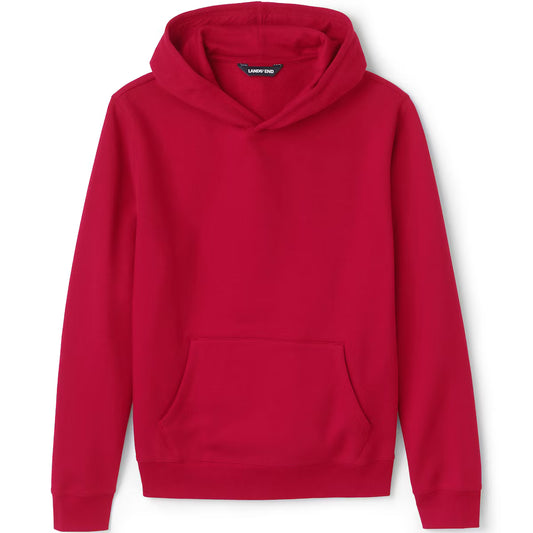 Lands' End  Men's School Uniform Adult Hooded Pullover Sweatshirt  Red Size XL