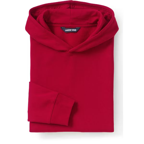 Lands' End  Men's School Uniform Adult Hooded Pullover Sweatshirt  Red Size XL