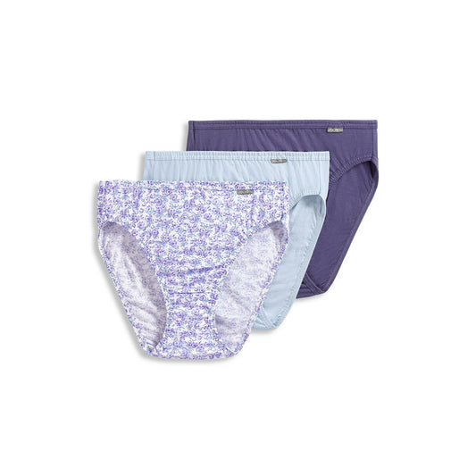 Jockey Elance French Cut Brief 3-Pack  Purple Amethyst/Paradise Flora Size 9