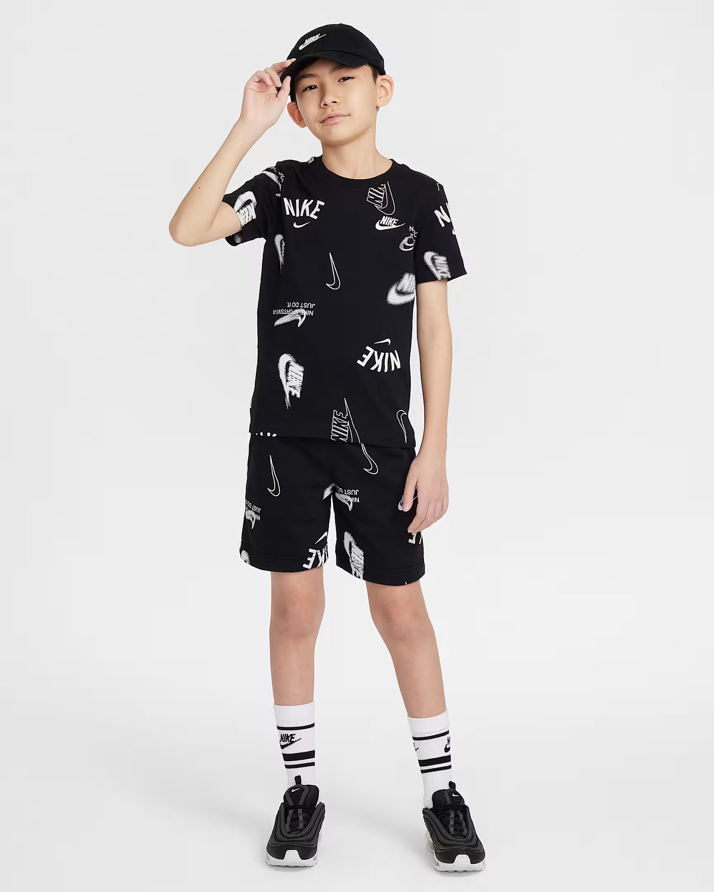 Nike Big Kids' French Terry Shorts  Black Size XL