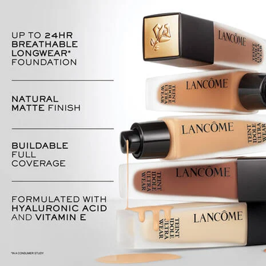 LANCOME  Teint Idole Ultra 24h Makeup 520 Suede Warm, Natural Matte Finish 1oz