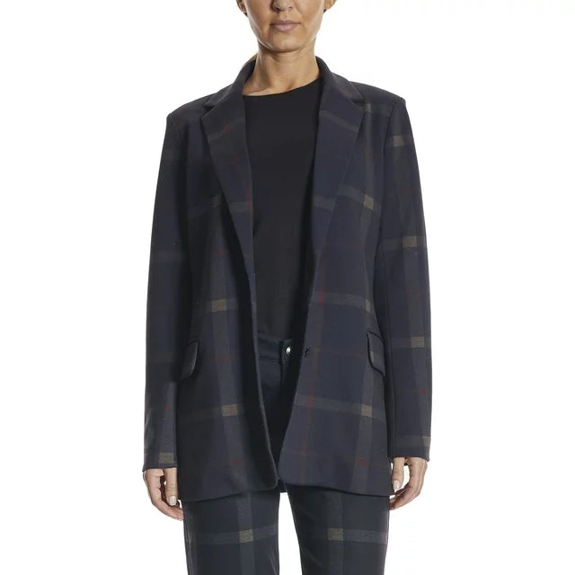 OAT Women's Oversized Plaid Blazer  Color Holiday Plaid Size M