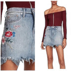 Express Women's Denim Mini Skirt  Color Blue Size 6