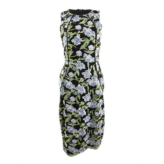 Rachel Roy Women's Embroidered Mesh Sheath Dress   Color Black Combo Size 10