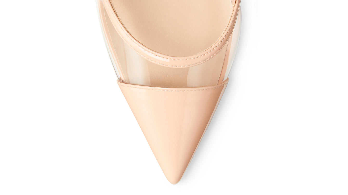 Stuart Weitzman Mondrian 50 Slingback Pump Color Poudre/Clear Size EU 36/US 5.5B